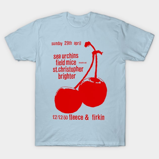 Sarah Records /// Cherries Flyer Design T-Shirt by CultOfRomance